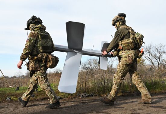 Боевая работа расчета БПЛА "Ланцет" группировки "Центр"