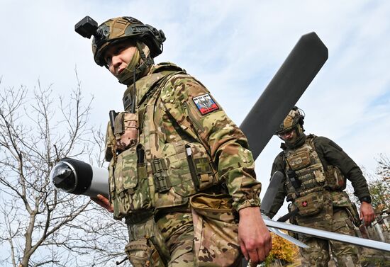 Боевая работа расчета БПЛА "Ланцет" группировки "Центр"