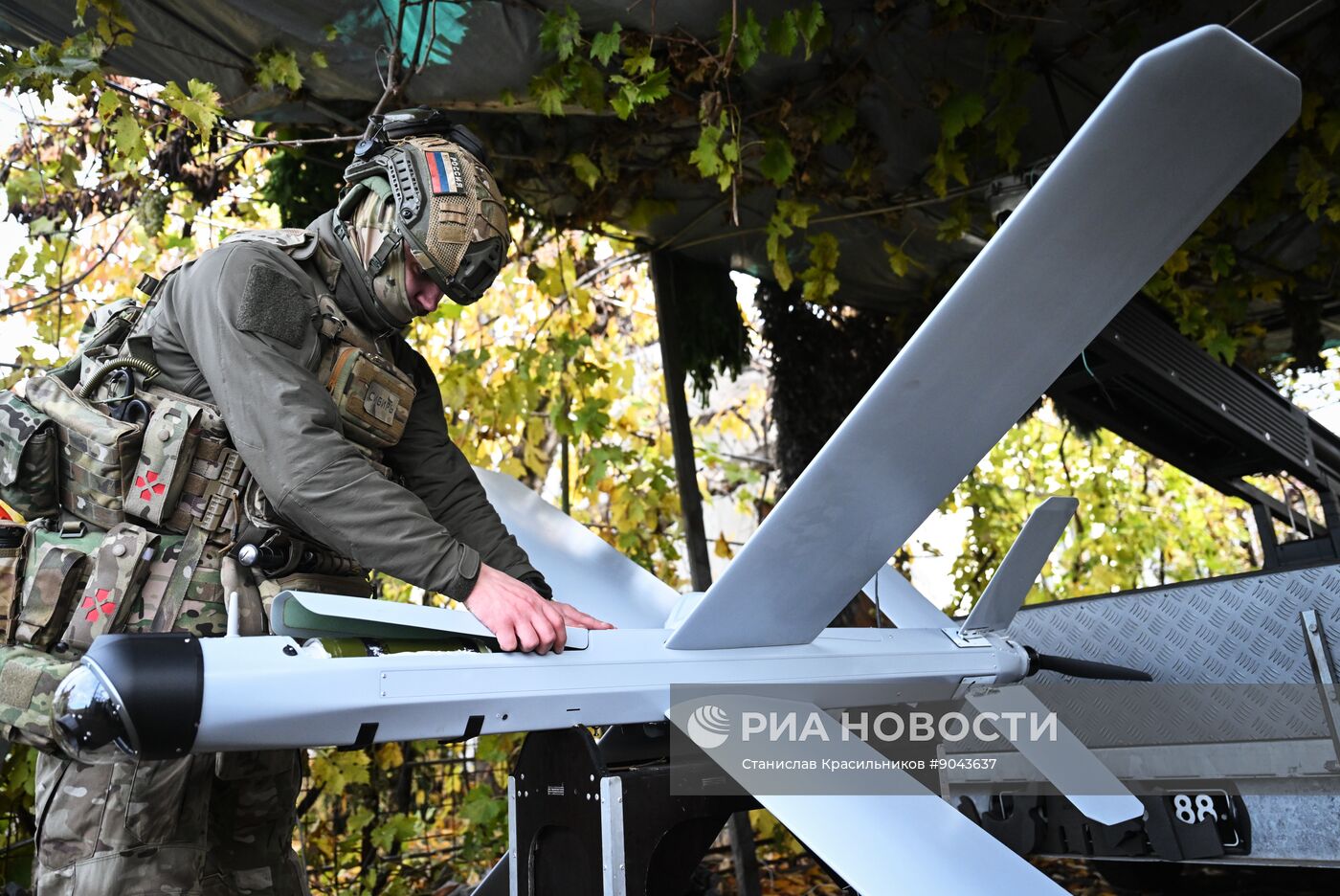 Боевая работа расчета БПЛА "Ланцет" группировки "Центр"