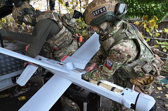 Боевая работа расчета БПЛА "Ланцет" группировки "Центр"