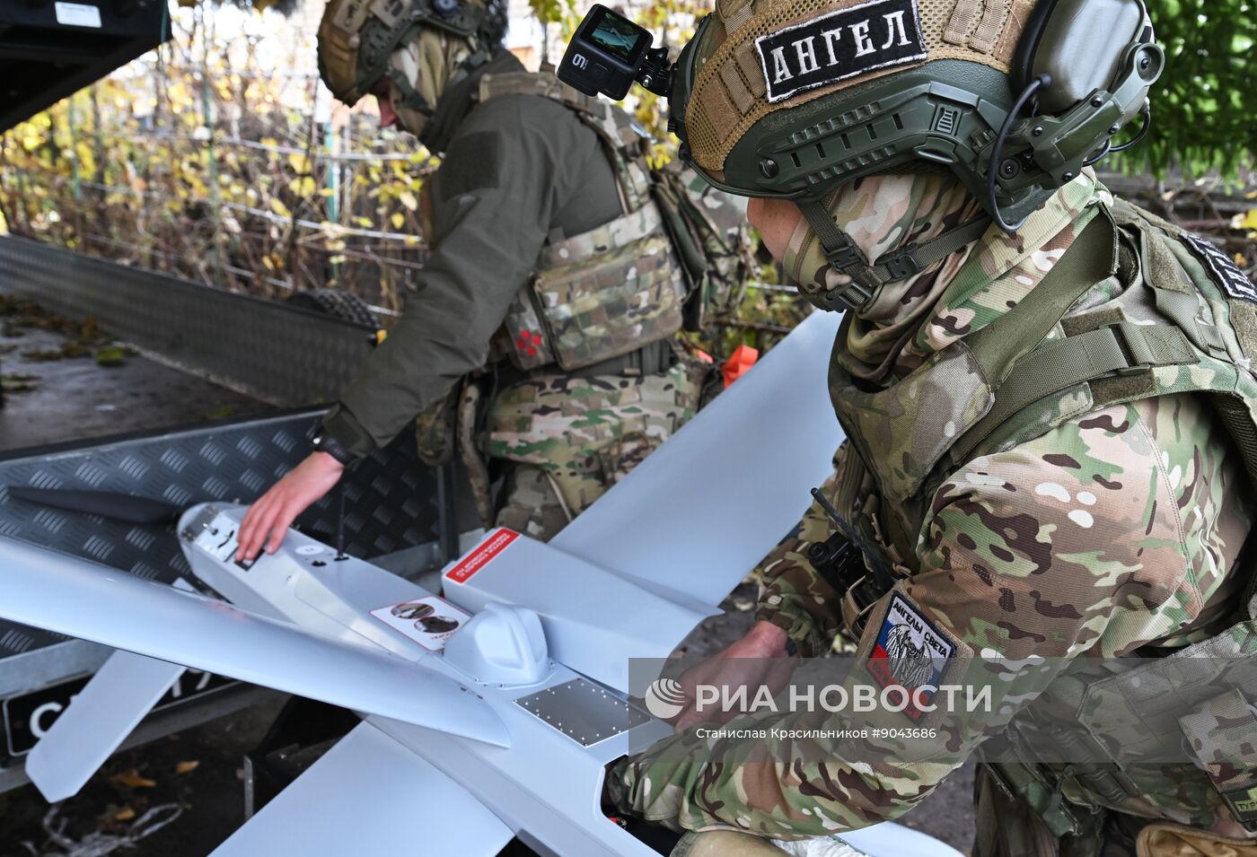 Боевая работа расчета БПЛА "Ланцет" группировки "Центр"
