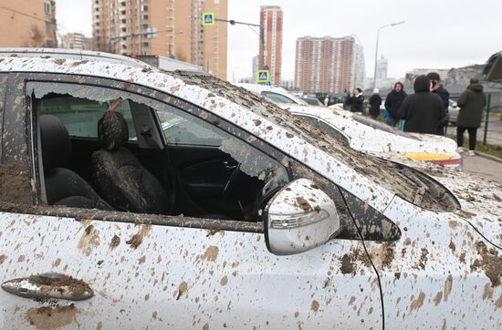 Обрушение конструкции горнолыжного комплекса "Снежком" в Красногорске
