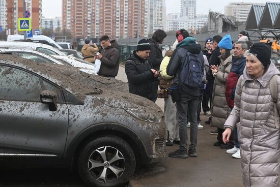 Обрушение конструкции горнолыжного комплекса "Снежком" в Красногорске