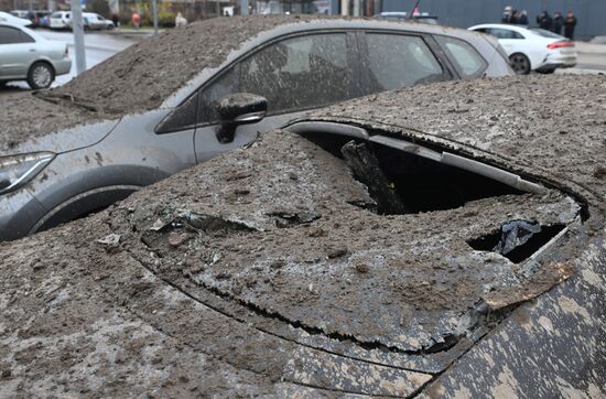 Обрушение конструкции горнолыжного комплекса "Снежком" в Красногорске