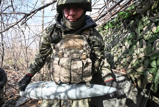 Боевая работа САУ "Мста-С" группировки войск "Центр"