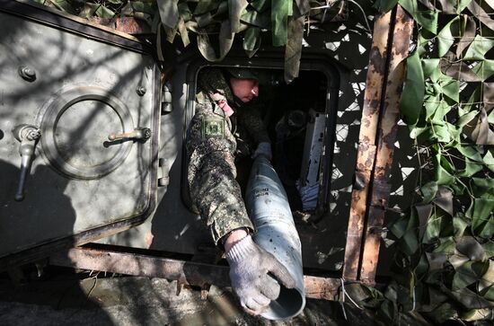 Боевая работа САУ "Мста-С" группировки войск "Центр"