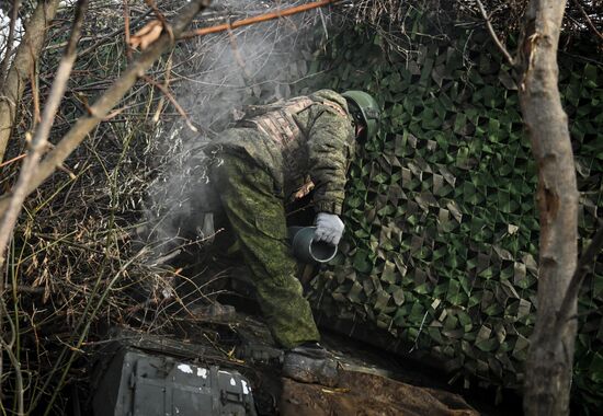 Боевая работа САУ "Мста-С" группировки войск "Центр"