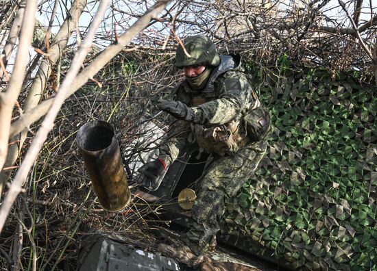 Боевая работа САУ "Мста-С" группировки войск "Центр"