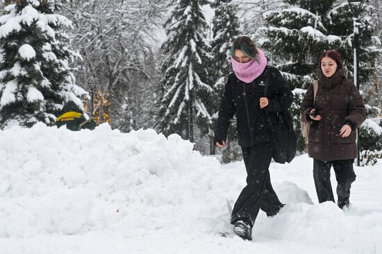 Снег в Новосибирске