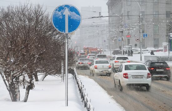 Снег в Новосибирске