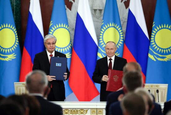 Переговоры президента Владимира Путина и президента Казахстана Касым-Жомарта Токаева
