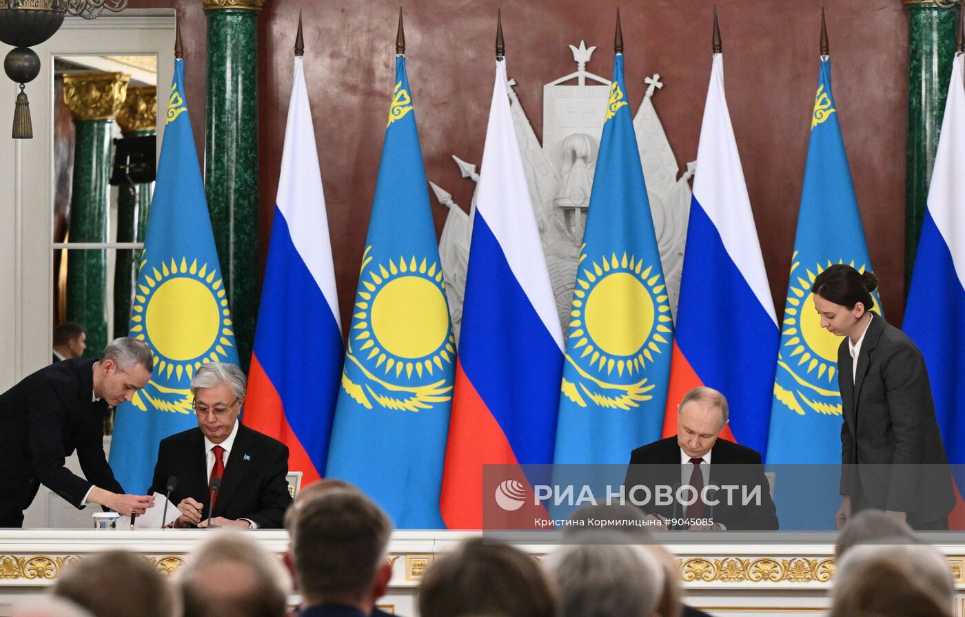 Переговоры президента Владимира Путина и президента Казахстана Касым-Жомарта Токаева