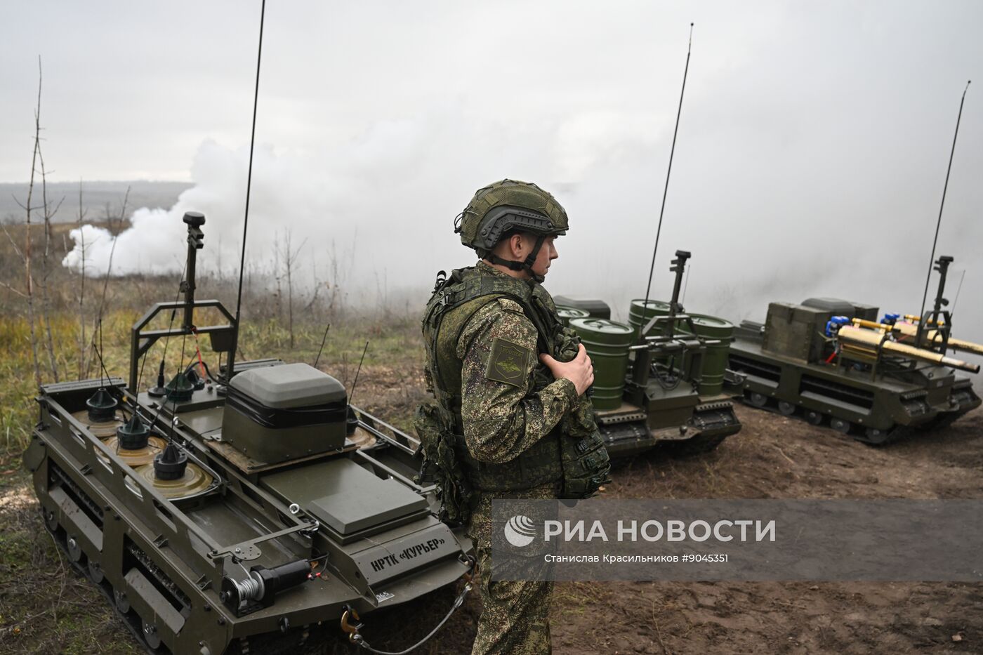 Подготовка операторов робототехнических комплексов "Курьер" войск РХБЗ группировки "Центр" 