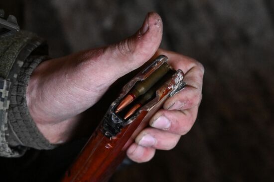 Боевое слаживание штурмовиков группировки "Запад"