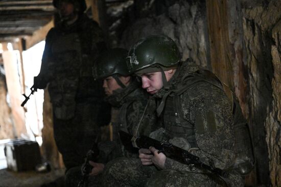 Боевое слаживание штурмовиков группировки "Запад"