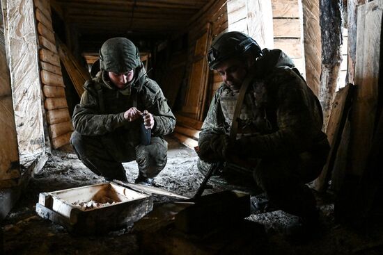 Боевое слаживание штурмовиков группировки "Запад"