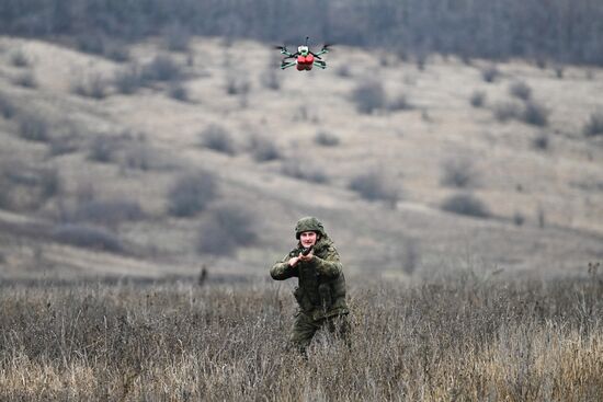 Боевое слаживание штурмовиков группировки "Запад"