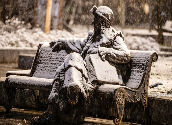 Первый снег в Москве и Санкт-Петербурге