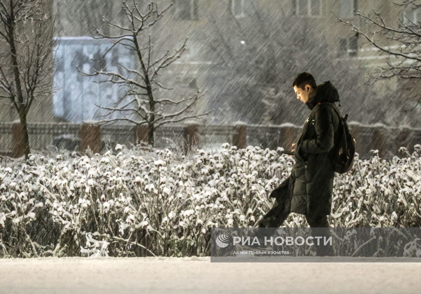 Первый снег в Москве и Санкт-Петербурге