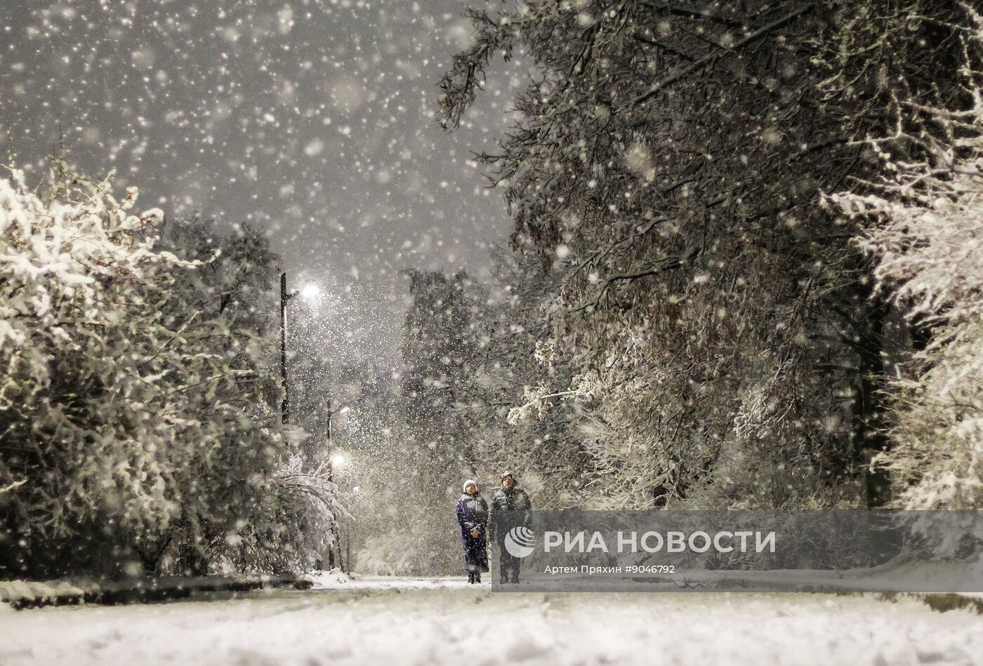 Первый снег в Москве и Санкт-Петербурге