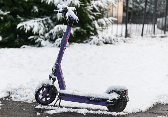 Первый снег в Москве и Санкт-Петербурге