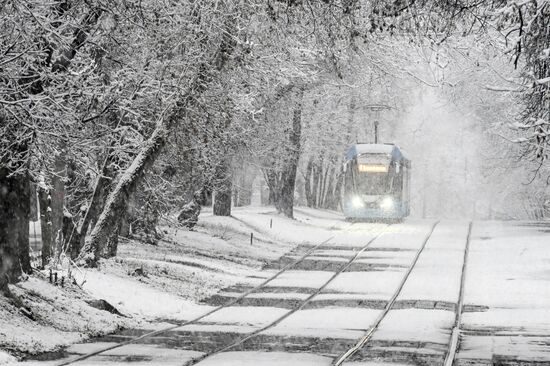 Первый снег в Москве и Санкт-Петербурге