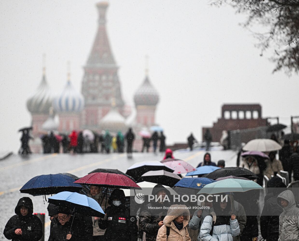 Первый снег в Москве и Санкт-Петербурге