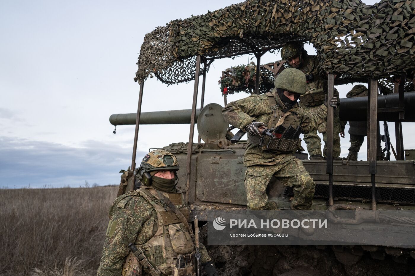 Боевая работа расчета САУ 2С7 "Пион" 45-й артбригады на Купянском направлении