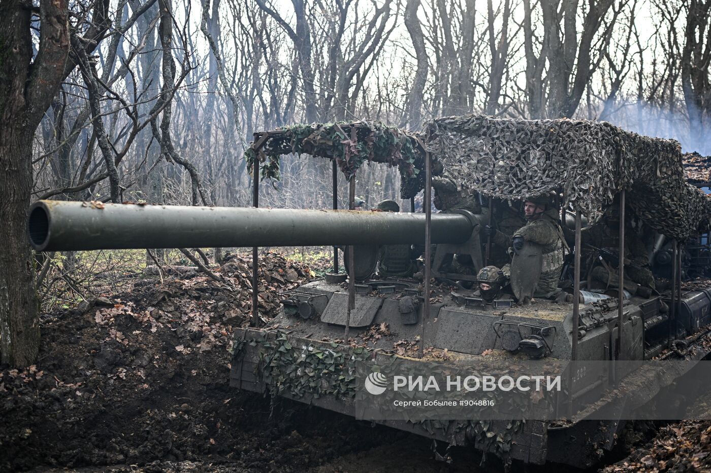 Боевая работа расчета САУ 2С7 "Пион" 45-й артбригады на Купянском направлении