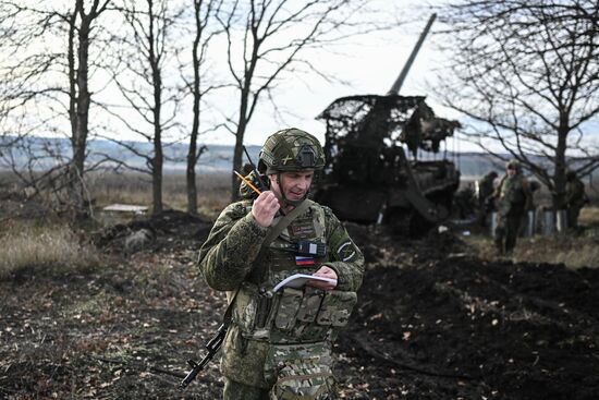 Боевая работа расчета САУ 2С7 "Пион" 45-й артбригады на Купянском направлении