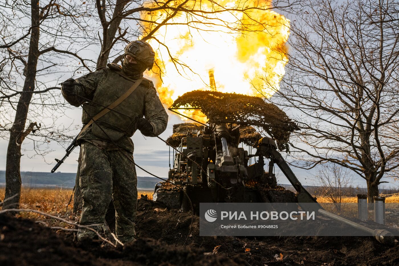 Боевая работа расчета САУ 2С7 "Пион" 45-й артбригады на Купянском направлении