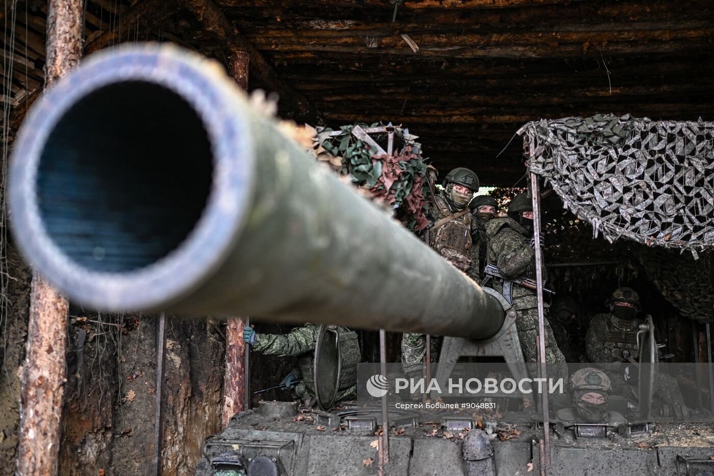 Боевая работа расчета САУ 2С7 "Пион" 45-й артбригады на Купянском направлении