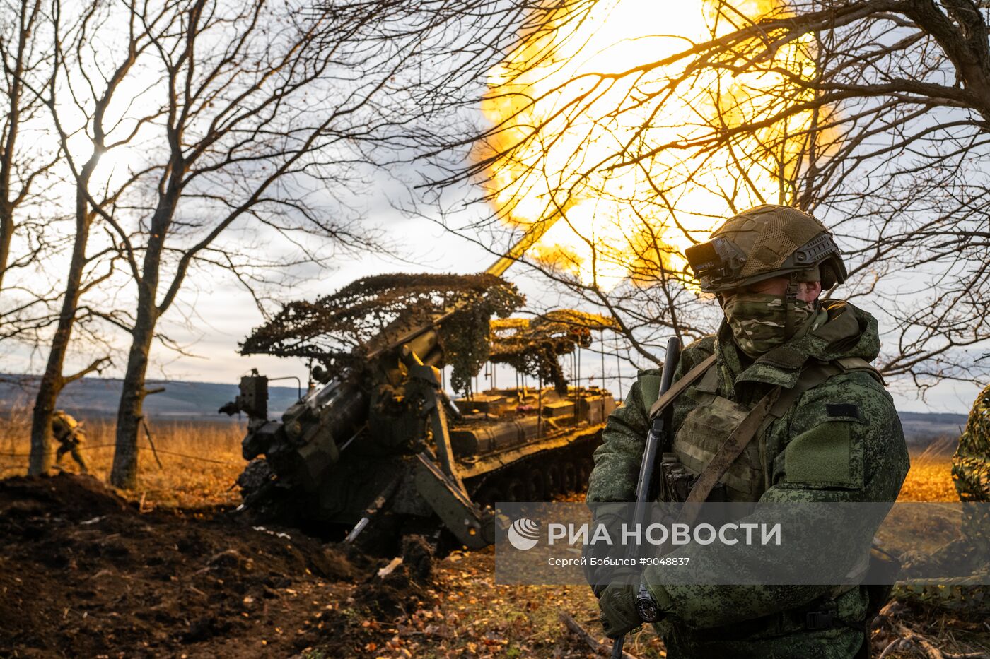 Боевая работа расчета САУ 2С7 "Пион" 45-й артбригады на Купянском направлении