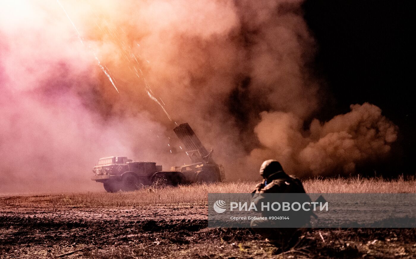 Боевая работа расчета РСЗО "Ураган" на Купянском участке фронта