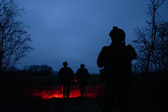 Боевая работа расчета РСЗО "Ураган" на Купянском участке фронта