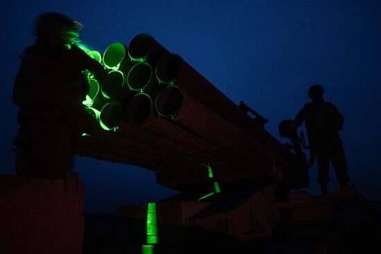 Боевая работа расчета РСЗО "Ураган" на Купянском участке фронта