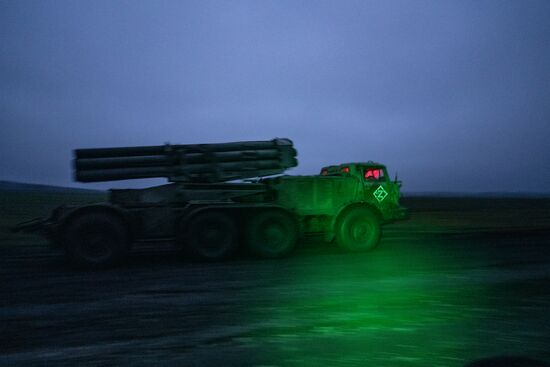 Боевая работа расчета РСЗО "Ураган" на Купянском участке фронта