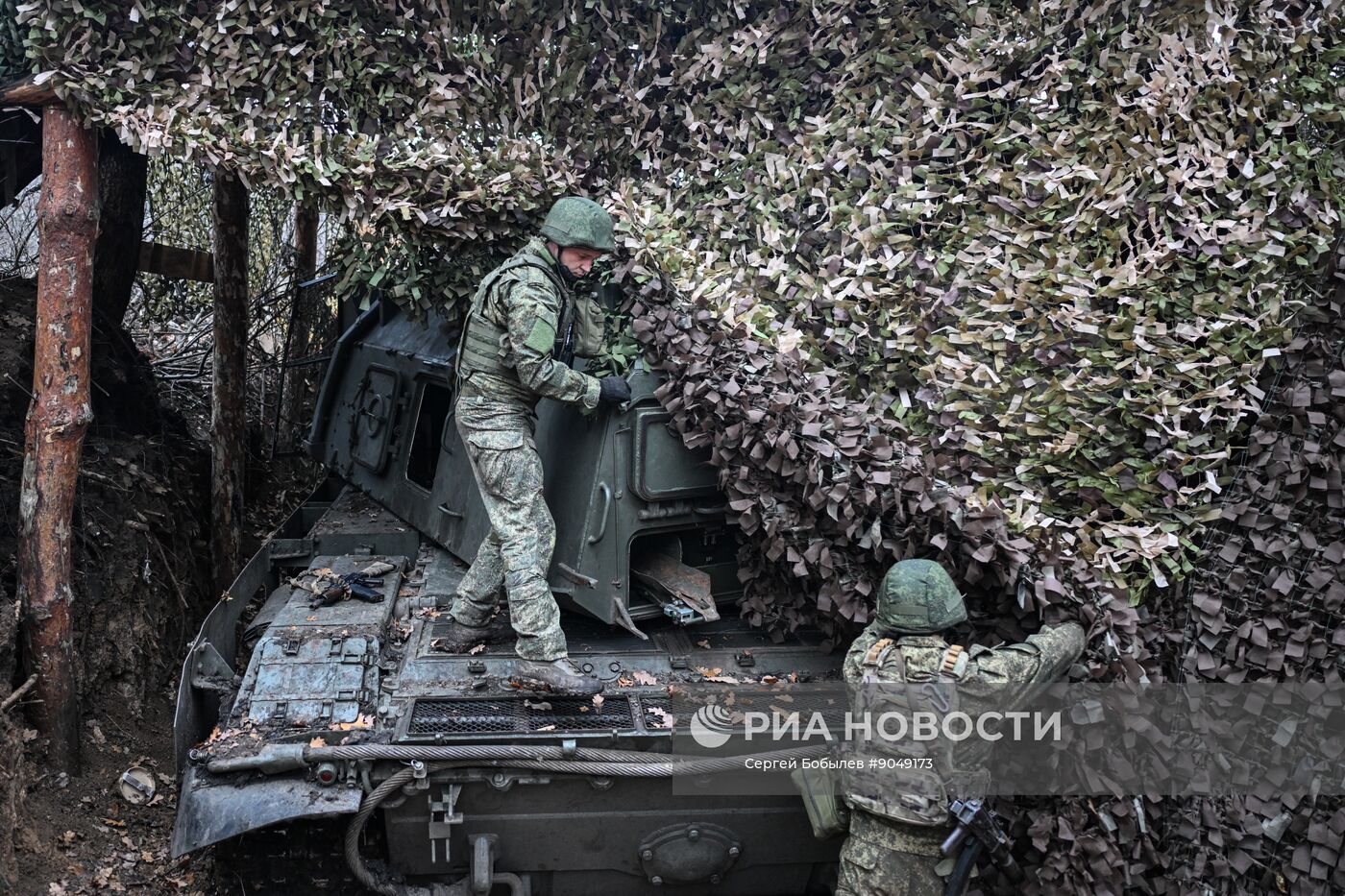 Боевая работа расчета САУ "Мста-С" на Купянском участке фронта