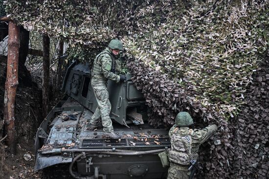 Боевая работа расчета САУ "Мста-С" на Купянском участке фронта