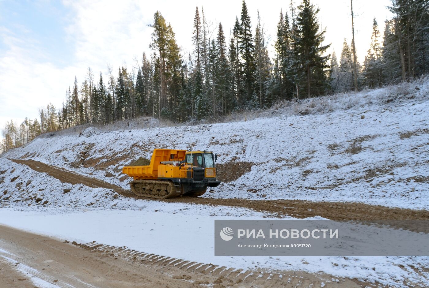 Роботизированная техника на строительстве дороги в Челябинской области