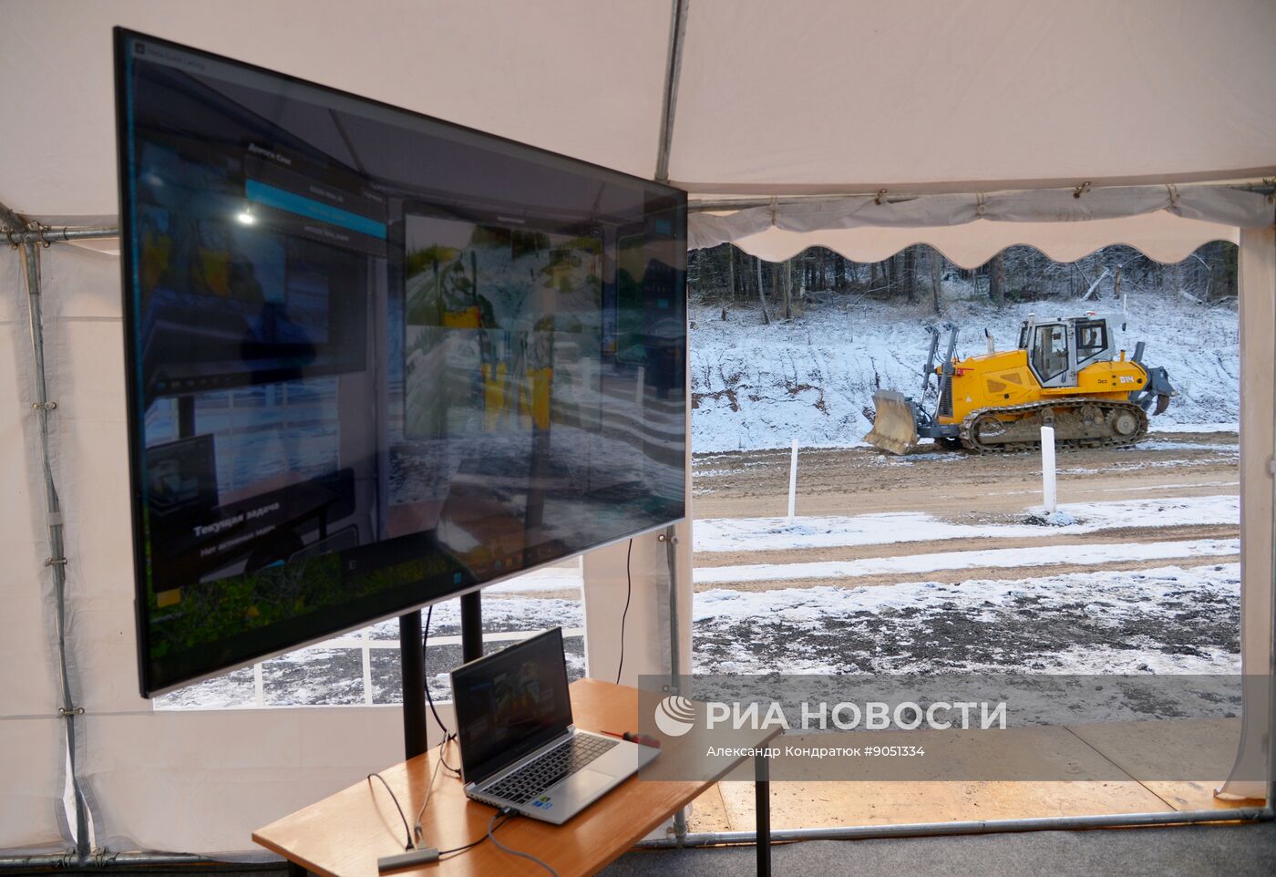 Роботизированная техника на строительстве дороги в Челябинской области