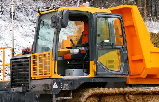 Роботизированная техника на строительстве дороги в Челябинской области