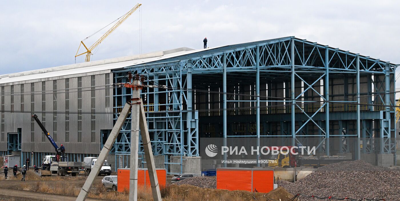 Строительство новых корпусов на Красноярском алюминиевом заводе