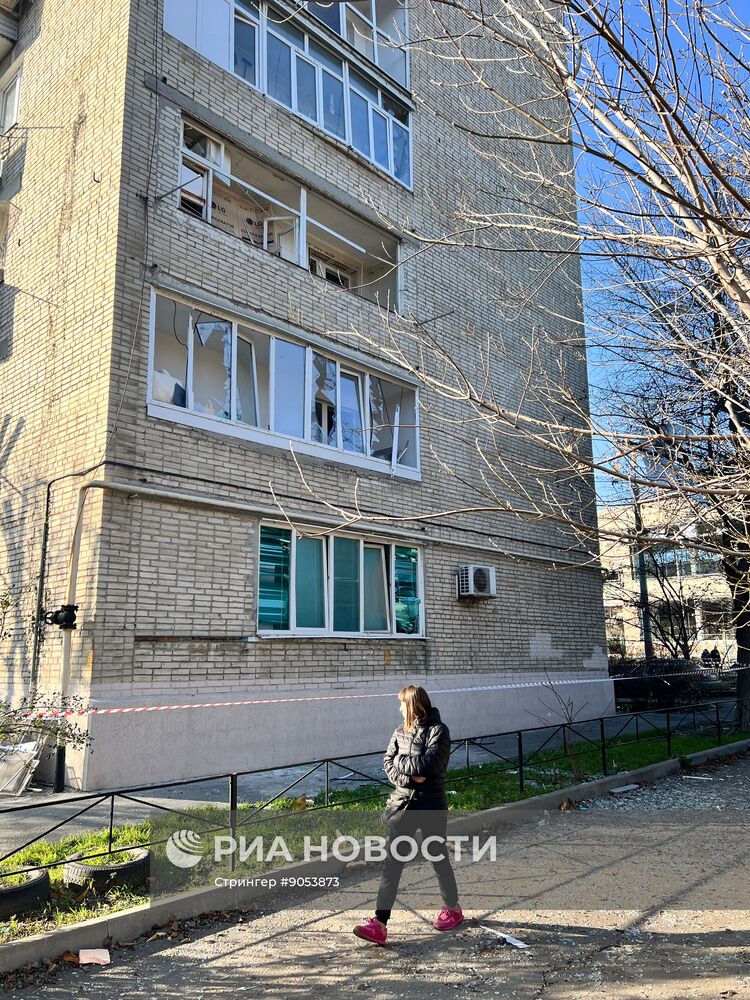 Последствия атаки беспилотников на Таганрог 