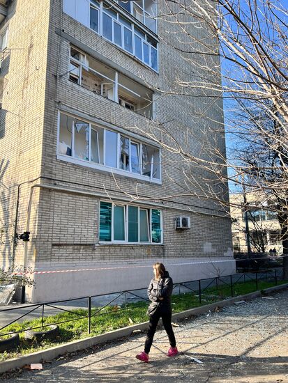 Последствия атаки беспилотников на Таганрог 