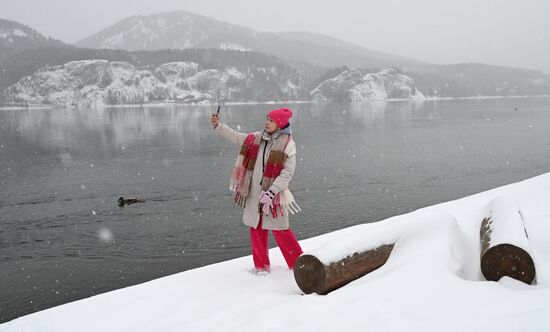 Снежная погода в Красноярском крае