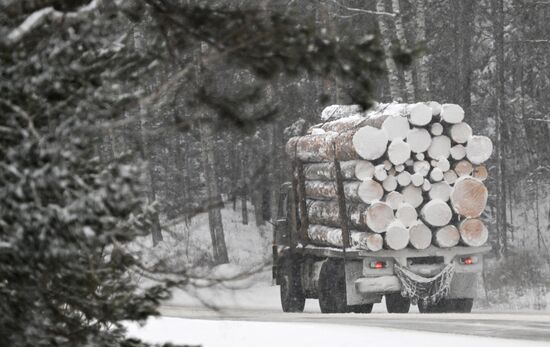 Снежная погода в Красноярском крае