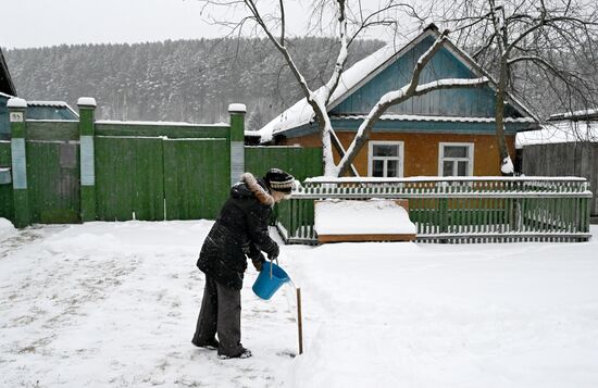 Снежная погода в Красноярском крае