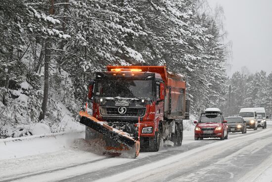 Снежная погода в Красноярском крае