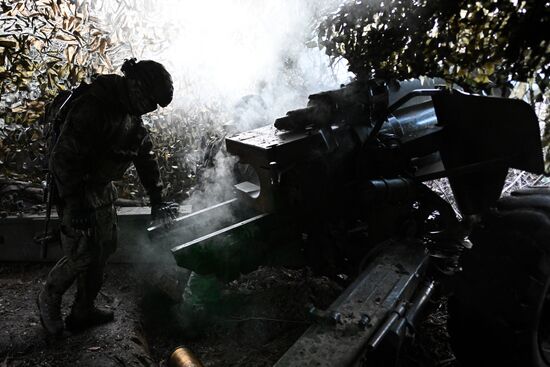 Боевая работа артиллеристов 123-й мотострелковой бригады на Северском направлении